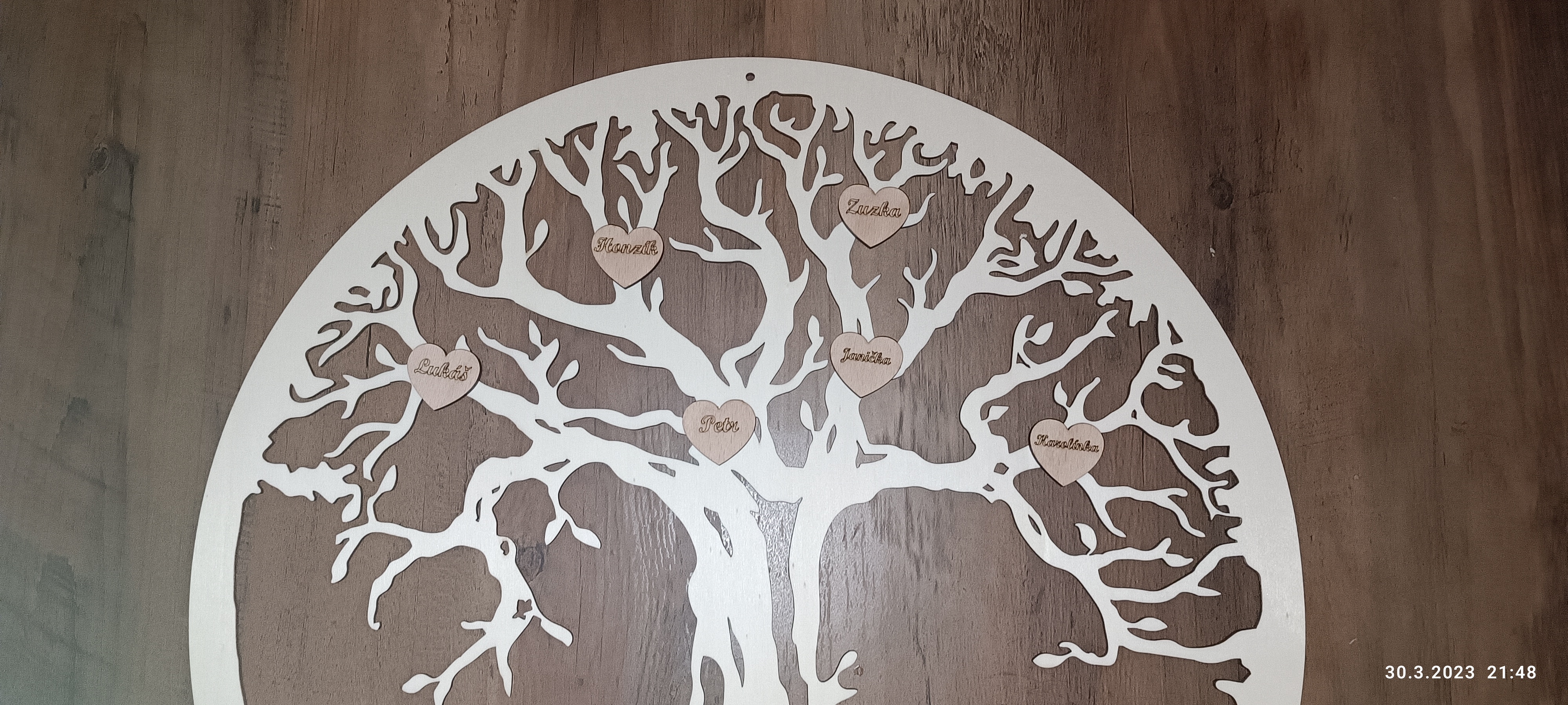 Srdíčka se jménem na pověšení (dírka cca 2mm)