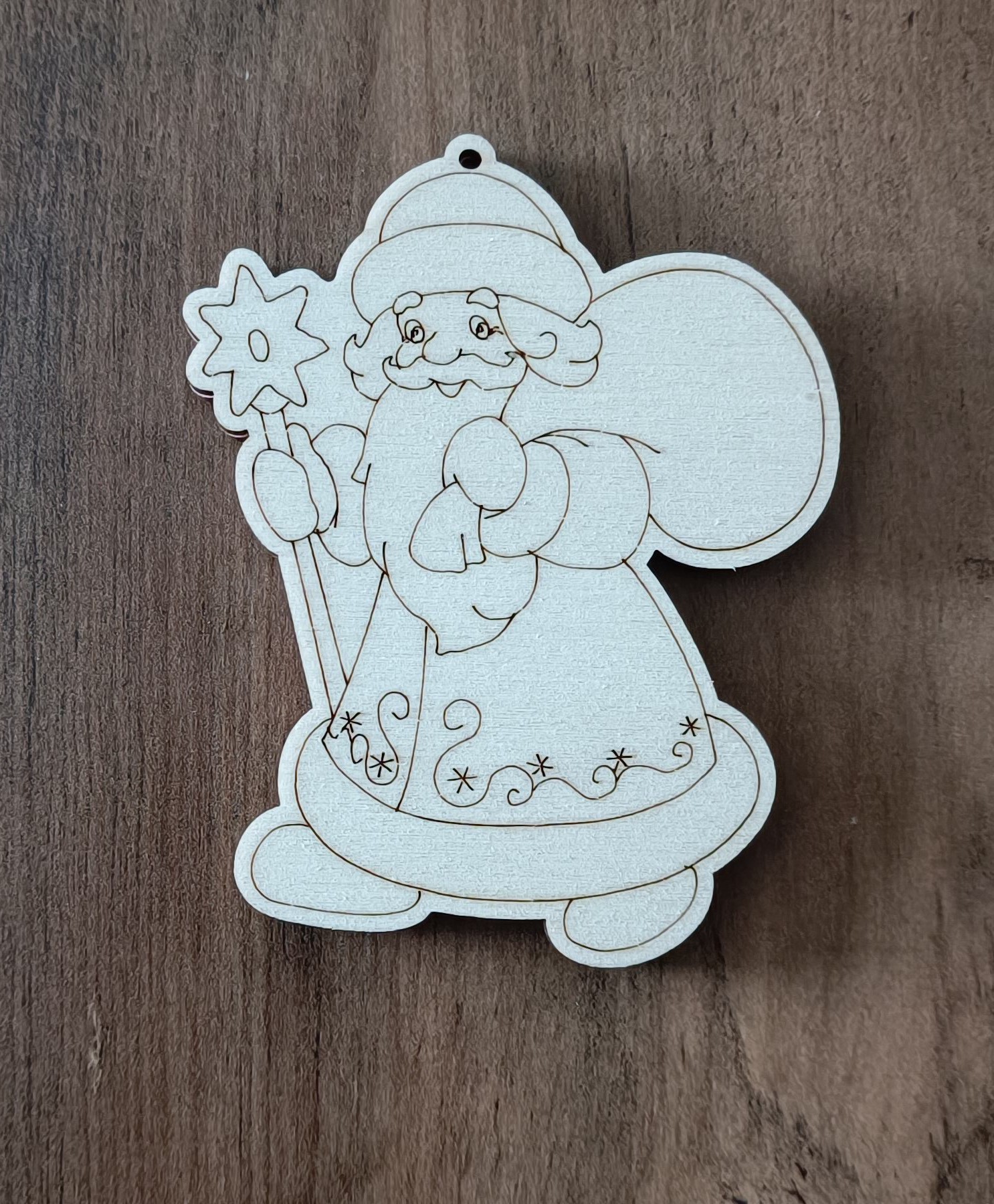Dřevěná vánoční ozdoba santa