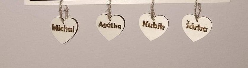 Srdíčko se jménem na zavěšení