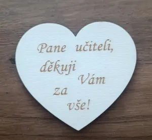 Dřevěné srdíčko pro učitele