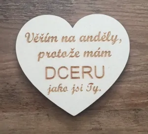 Dřevěné srdíčko pro dceru