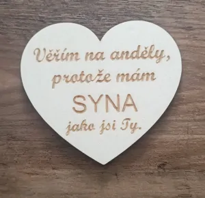 Dřevěné srdíčko pro syna