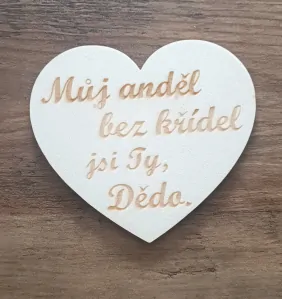 Dřevěné srdíčko děda