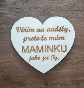 Dřevěné srdíčko pro maminku