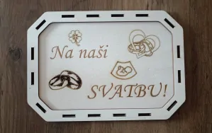 Dřevěná pokladnička - na svatbu