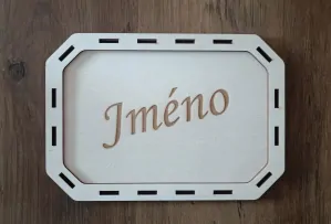 Dřevěná pokladnička - jméno