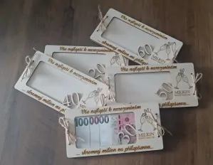 Dřevěné přání milion s číslem