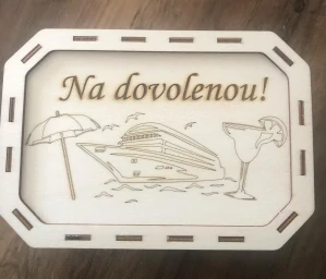 Dřevěná pokladnička - na dovolenou