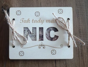Dřevěné narozeninové přání NIC