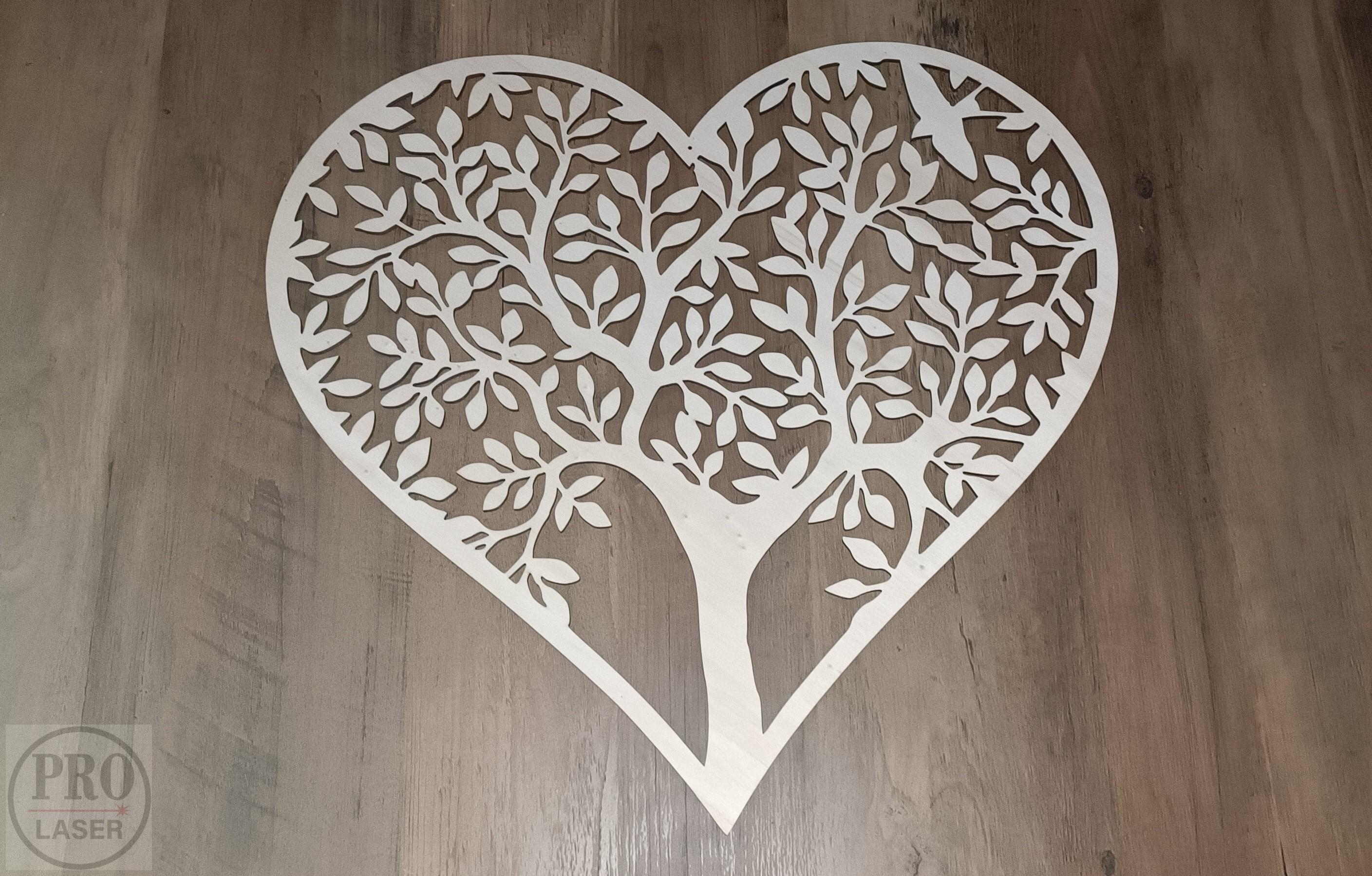 Dřevěný strom života srdce 
