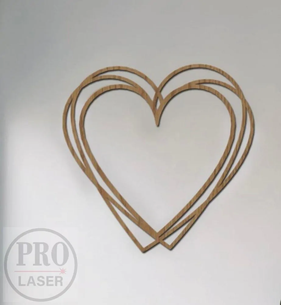 Dřevěné srdce trojité