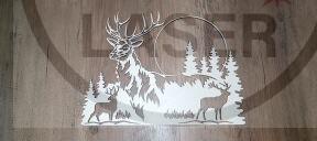 Dřevěný obraz Jeleni