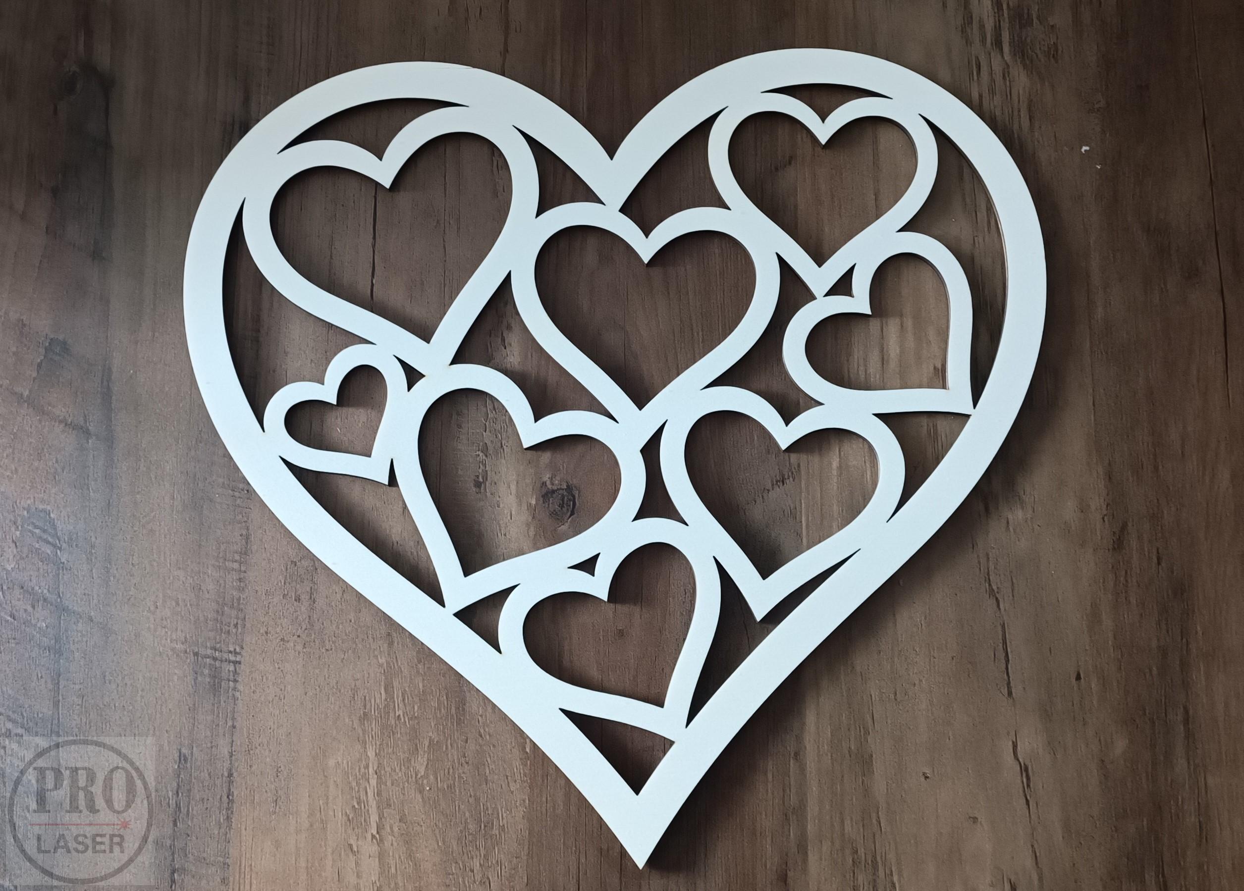 Dřevěné srdce v srdci / fotorámeček