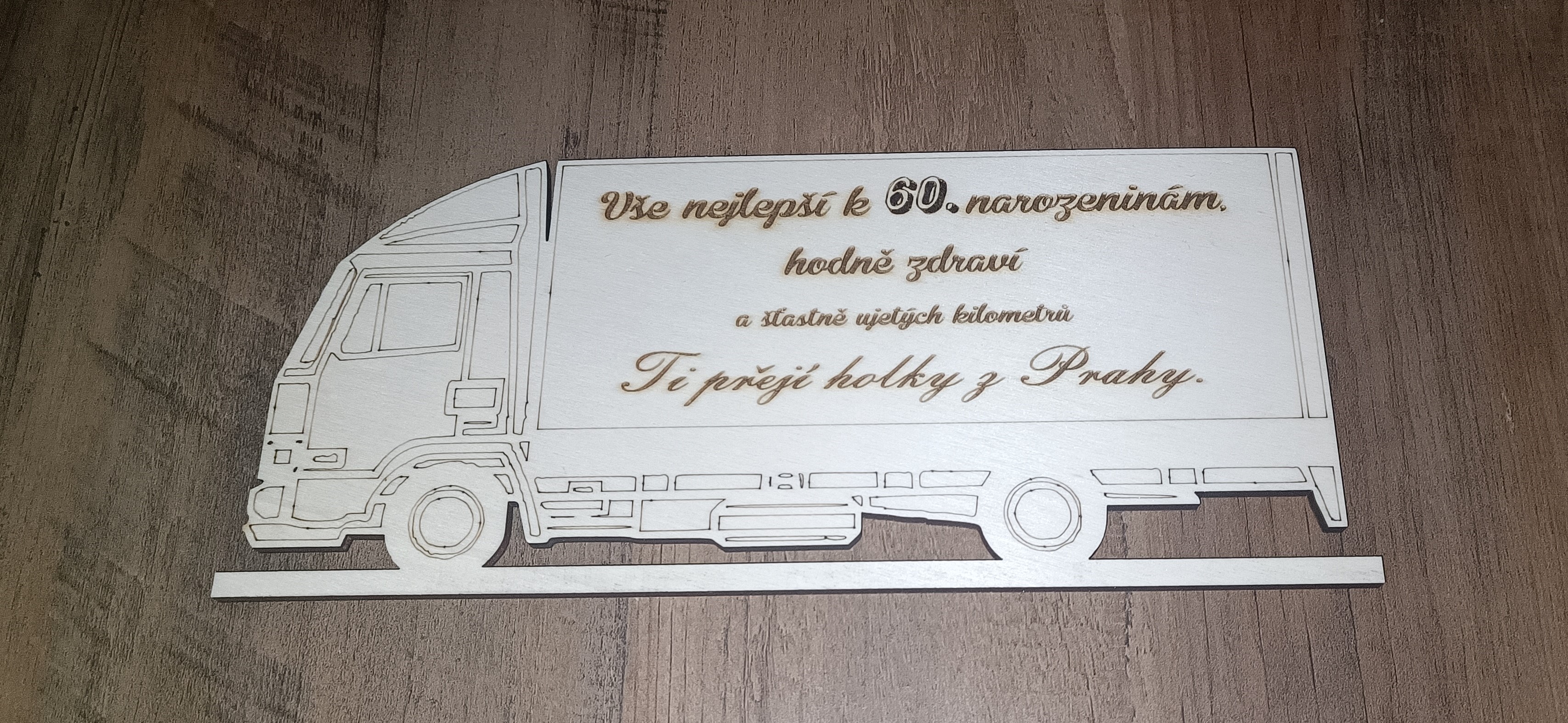 Dřevěné přání - kamion