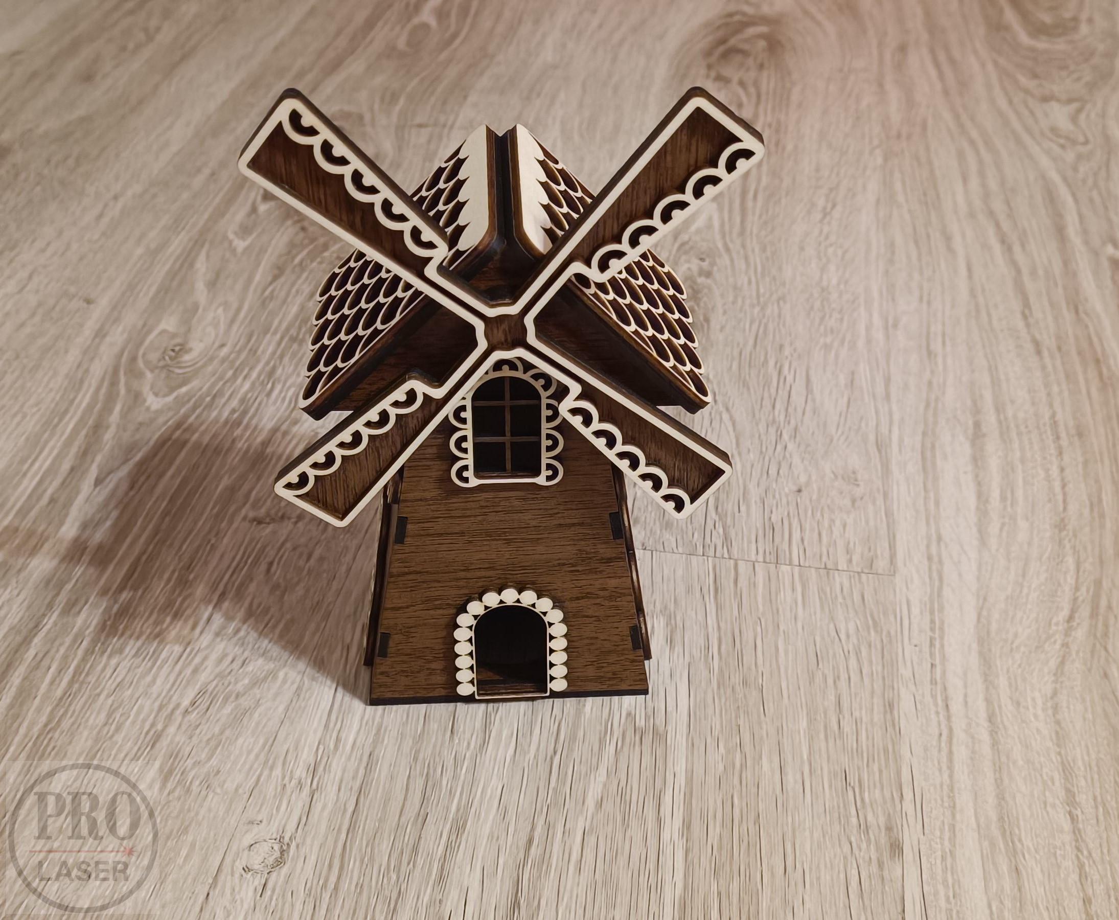 Dřevěná vánoční chaloupka - mlýn