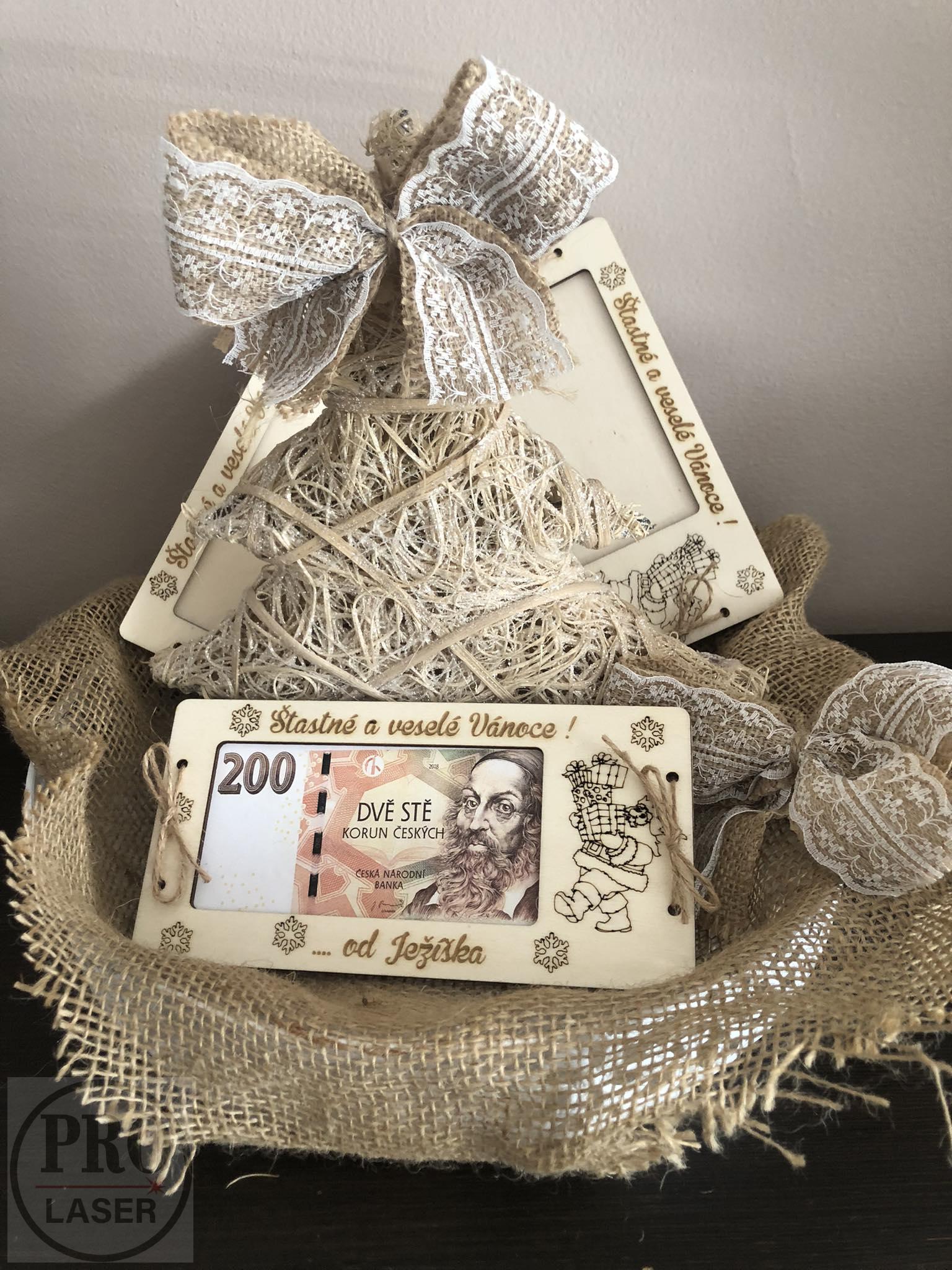 Vánoční obálka na peníze 