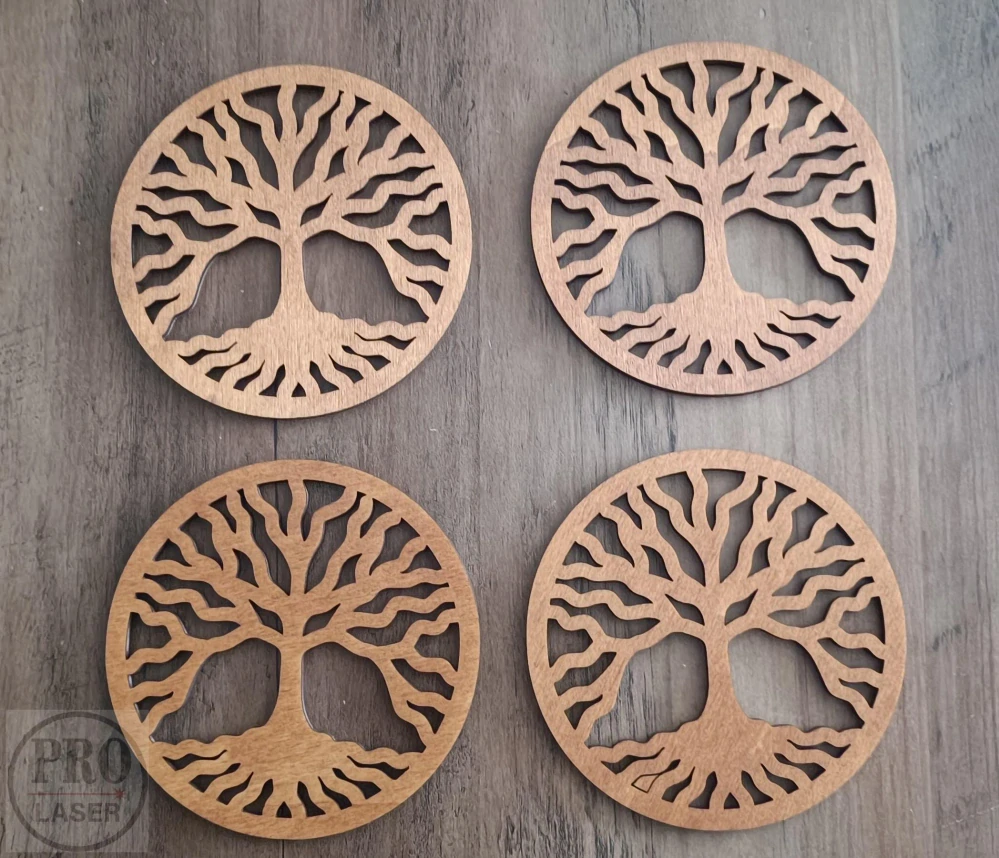 Dřevěný podtácek strom života