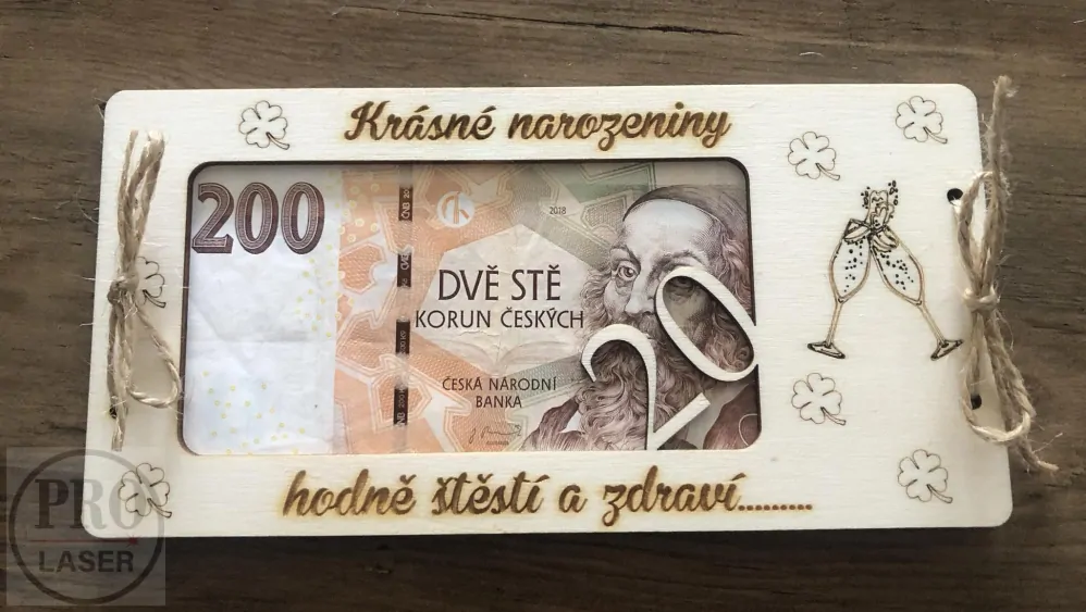 Dřevěné přání s číslem