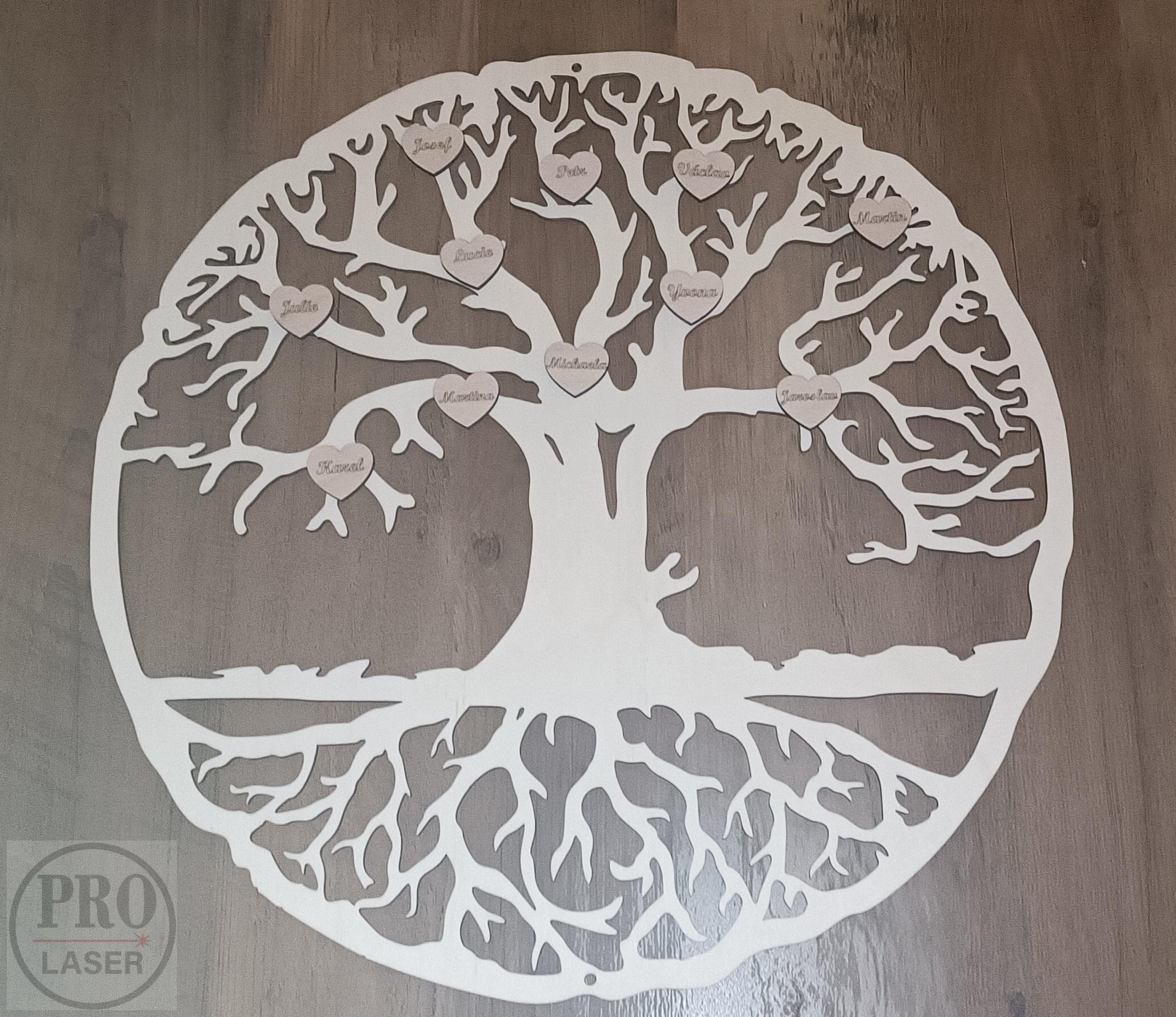 Dřevěný strom života - tráva průměr 50cm