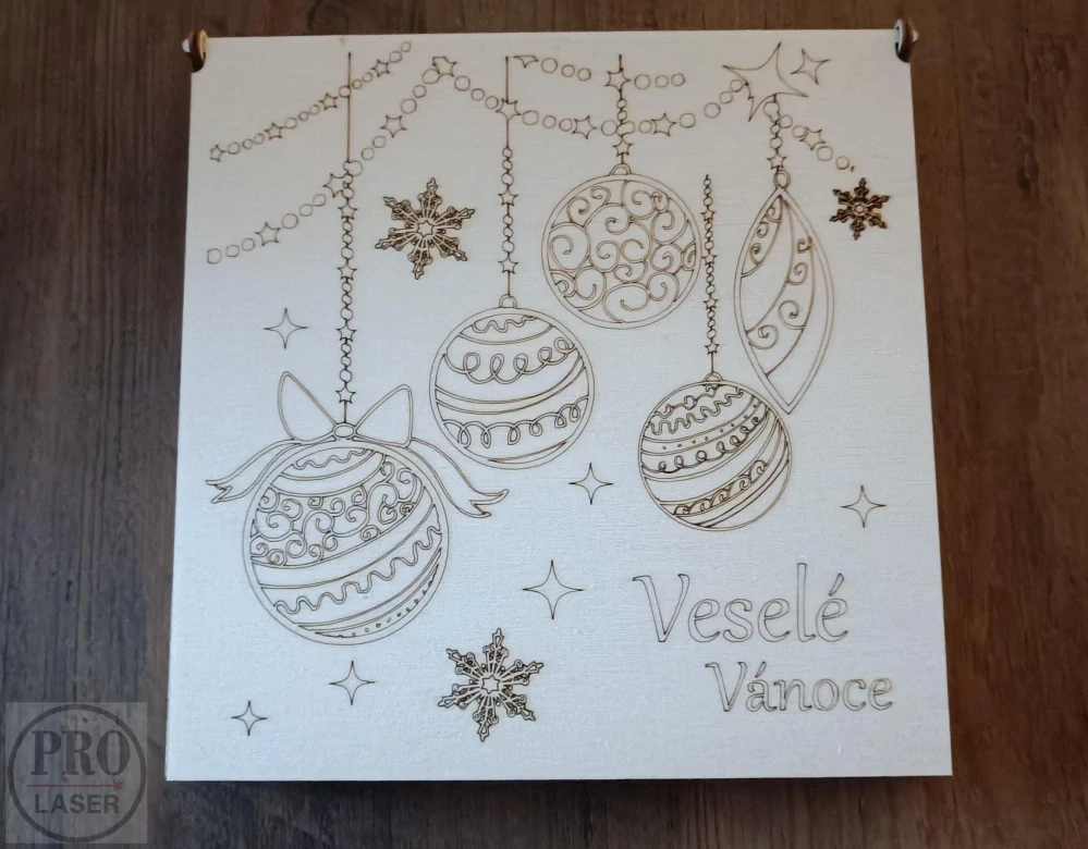 Dřevěné retro ozdoby šiška sada s krabičkou