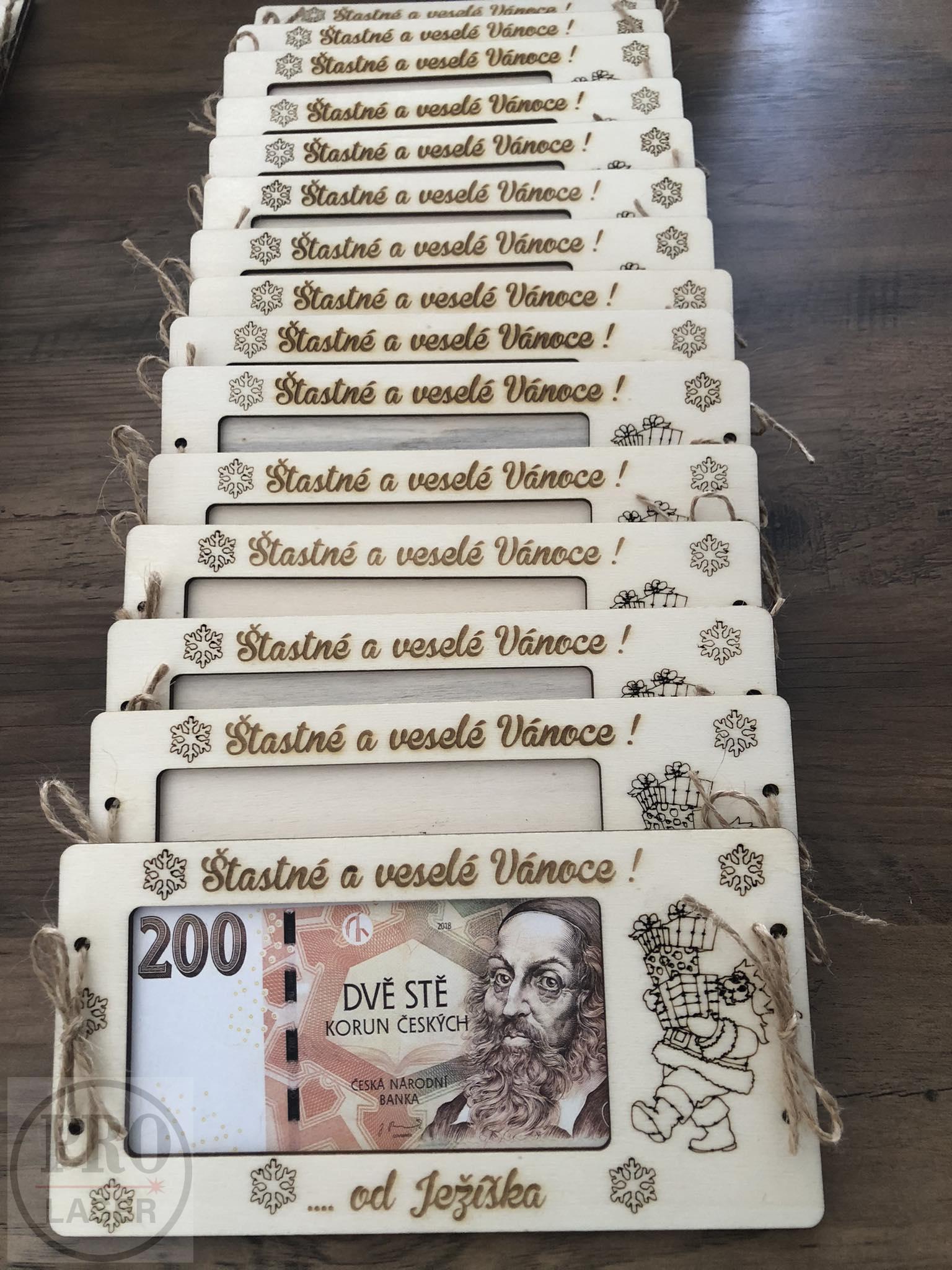 Vánoční obálka na peníze 