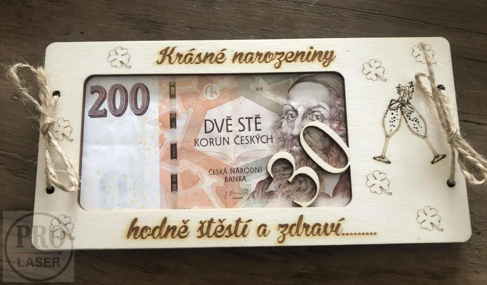 Dřevěné přání s číslem