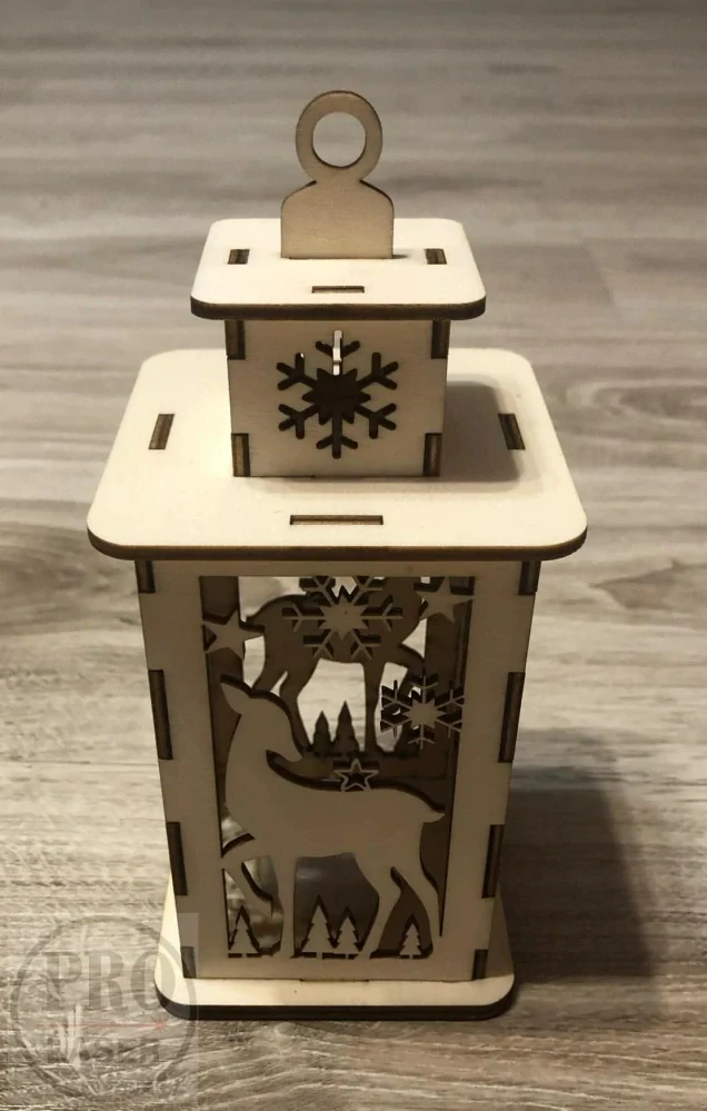 Dřevěná vánoční lucerna srnky