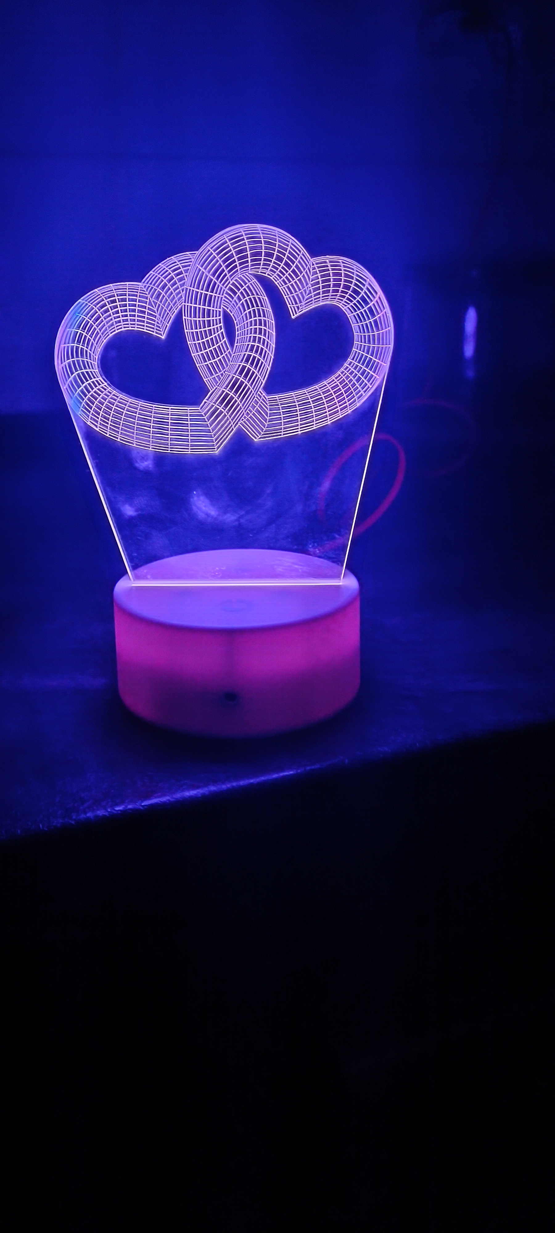 Lampička LED dvě srdce