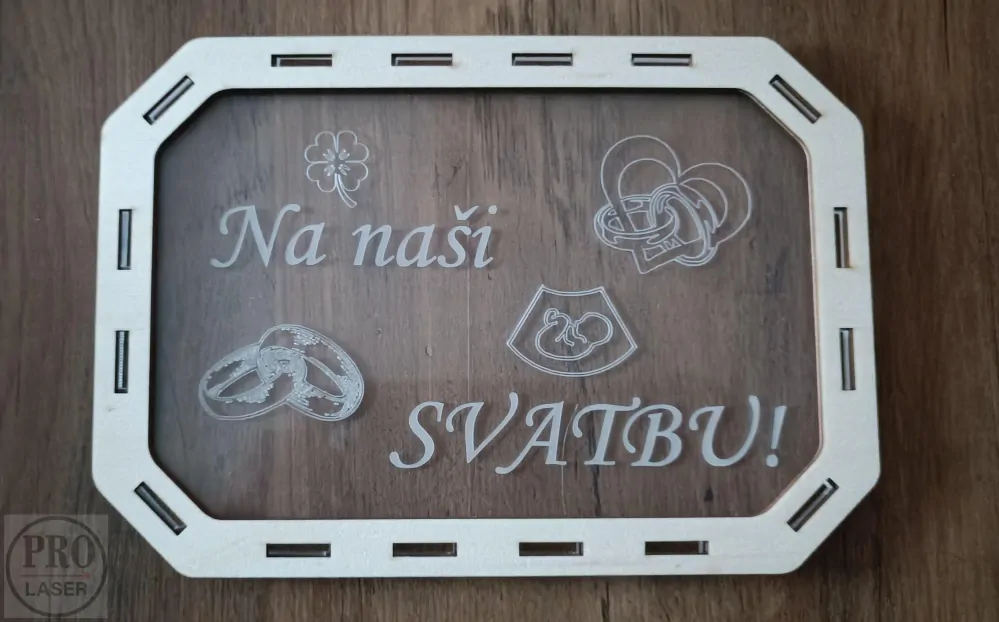 Dřevěná pokladnička - na svatbu