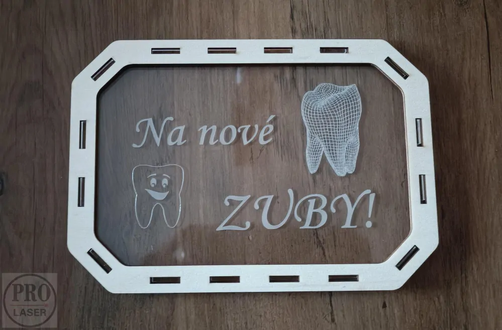 Dřevěná pokladnička - na zuby