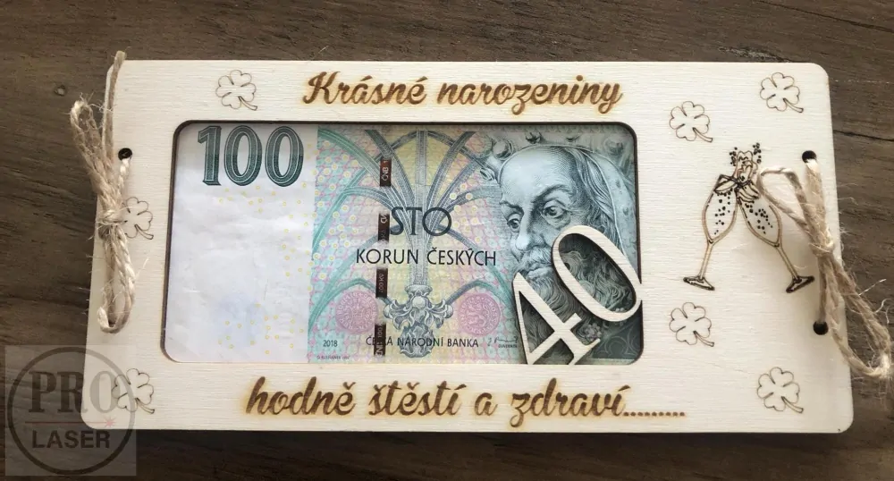 Dřevěné přání s číslem