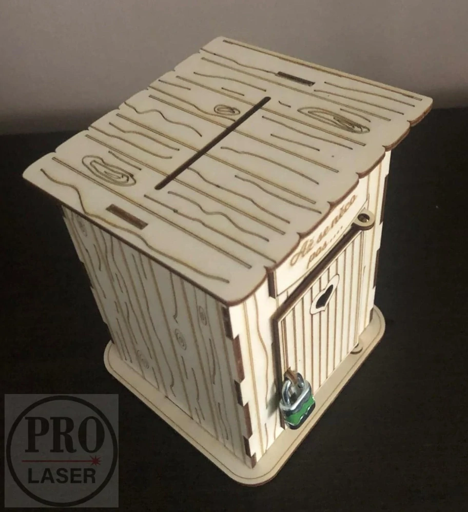 Dřevěná pokladnička záchod, kadibudka