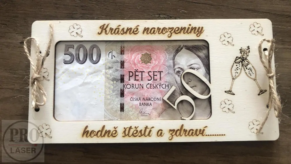 Dřevěné přání s číslem