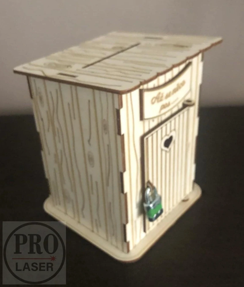 Dřevěná pokladnička záchod, kadibudka