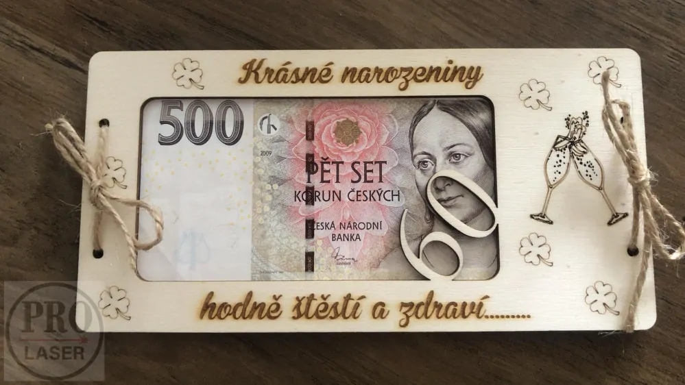 Dřevěné přání s číslem