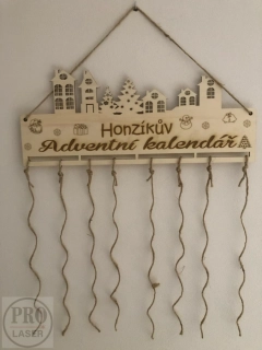 Dřevěná deska adventního kalendáře samostatná